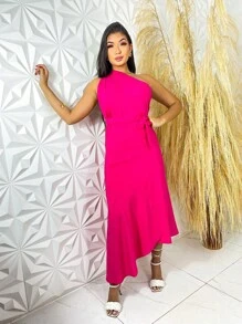 Women Skirts - 玫紅色 - 查看 3