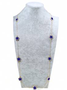 1件长款花朵流苏毛衣链，女士项链，适合日常佩戴，个性风格饰品，生日礼物，闺蜜礼物 - 白色 - 查看 3