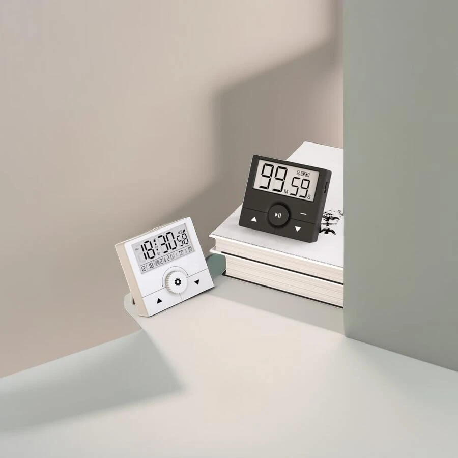 Kitchen Electronic Timer Student Timer With Vibration Alarm Clock Countdown Timer Time Management Timer 1pc - White - View 1