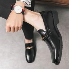 Zapatos Cuadrados Para Hombre Con Punta, Moda Y Conbinable Con Todo - ¡perfecto Para Bodas, Negocios Y Fiestas! - Negro - Ver 4