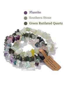 3Pcs/Set Natural Stone Stretch Bracelets For Women Men  Stone Beads Bracelet Set With Wish Tag Yoga Friendship Jewelry Random Weight