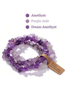 3Pcs/Set Natural Stone Stretch Bracelets For Women Men  Stone Beads Bracelet Set With Wish Tag Yoga Friendship Jewelry Random Weight