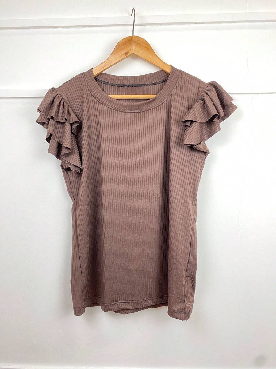 Women Blouses - 鏽棕色 - 查看 1