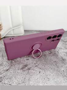 组合式车载支架带指环支架 + 磁吸式防液体硅胶手机壳，兼容三星和苹果手机，国际版，非国内版 - 紫丁香色 - 查看 6