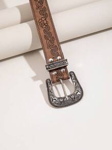 1pc Women's Black Fashion Punk Western Style Decorative Belt Summer, School Fall, Autumn, Halloween - Brown - View 4