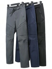 YOMEGO Pantalon coupe-vent et chaud en softshell avec doublure thermique pour l'extérieur, résistant à l'eau 5000 mm, unisexe, avec ceinture intégrée. Convient aux sports de plein air tels que la randonnée, le camping, le trekking, le cyclisme et les voyages en hiver, au printemps et en automne.