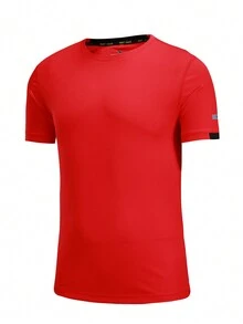 Nam Khối màu  chạy Áo - Đỏ - Xem 2