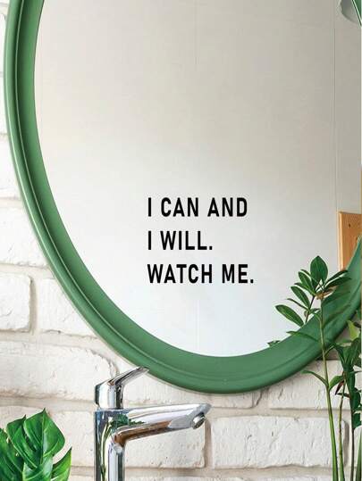 RandySticker I CAN AND I WILL.WATCH ME. Slogan Motivational Phrases Quotes Wall Stickers Decor Sentences Home Vinyl Girl Room Decoration Mirror Wall Stickers,Mural Words Sticker For Living Room Decor,Stickers,Wall Decal, Vinyl Decal For Home Decorations,Spring Decoration Items Refresh Your Home,Rama Decoration Stickers Gifts Birthday Graduation