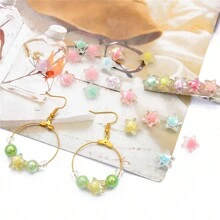 30 件/批糖果色亞克力五尖星形珠帶內珠適用於 Diy 串珠、手鍊製作、珠寶製作用品 - 白色 - 查看 5