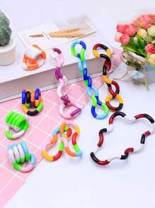 1 Pieza Juguete De Resorte Mágico Cinético Con Colores Aleatorios, Juguete De Alivio Del Estrés Para Ejercitar Los Dedos Y Muñecas Para Adolescentes - Multicolor - Ver 5