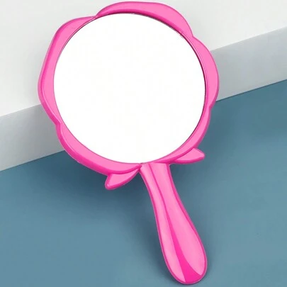 复古玫瑰花便携式手持化妆镜梳子口袋镜，价格实惠，适合作为圣诞礼物、化妆品、化妆工具、廉价商品、礼物、女士礼物、圣诞礼物