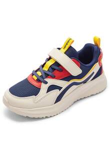 Balabala 1對男孩式色塊魔鬼氈網布透氣防滑耐磨運動鞋，適用於全年使用 - 藍色 - 查看 4