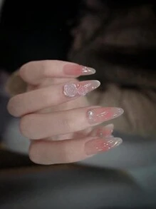 20pcs Aurora Borealis Rose Flower 3d Nail Art Decorations With 2 Sizes, Easy To Paste, Suitable For Wedding, Vacation, And Teenage Girls' Holiday Nails DIY Nail Charms Nail Gems Nail Supplies