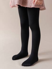 3双儿童保暖内衬紧身裤，纯色，保暖，适合秋冬季节，舞蹈服 - 彩色 - 查看 2