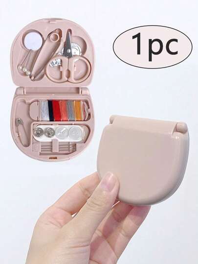 1 Set Portable Pink Mini Sewing Box Small Sewing Kit Multipurpose Sewing Tools Combo Set -- Foldable, DIY Sewing Supplies And Accessories For Travelers And Emergency Clothing Repairs!Travel Bottles Travel Kit Travel Mug Travel Size Travel Toiletry Bag Travelling Organizer Holiday Accessories Travel Kit Set Gift For Travel Travel Essentials Travel Accessories Travel Must Haves Beach Vacation Summer School Accessories Back To School Stuff Back To School Supplies