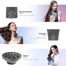 Laifen Swift Special Secadora de Pelo, 110000 RPM motor sin escobillas, Secador de Cabello Iones negativos para secado más rápido, control termo inteligente, secadora de viaje con pistola magnética para la protección del cabello, Secadora profesional de alta velocidad, poco ruido. - Plateado - Ver 8