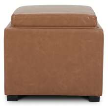 CHITA Storage Stool Ottoman, Foot Rest Stool Seat - 駝色 - 查看 3