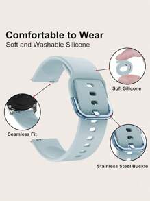 1 pezzo Cinturino per orologio sportivo in silicone compatibile con Samsung Galaxy Watch Active/Active 2 Watch4/5/6 per uomini e donne - 20/22mm come regalo per gli studenti che ritornano a scuola