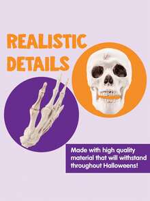 JOYIN 5 PCS Life Size Groundbreaker Skeleton Stakes Halloween Decorations, Full Body Skeleton Yard Stake Realistic Yard Lawn Garden Stakes for Halloween Yard Outdoor Decorations-Black/White - trắng sáng - Xem 3