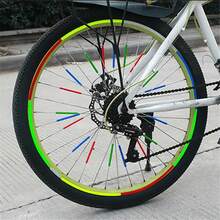 12pcs Outdoor Bicycle Colorful Reflective Spoke Clip Mountain Bike Steel Wire Warnning Reflector Decorative Wheel Rim Light Cycling Accessory - White - View 8