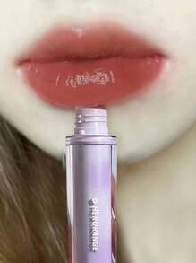 HERORANGE 冰茶鏡面唇釉 透明管 保濕液態質地 柔亮光澤底色 甜美少女風 初學者必備 3.5g 適合約會、旅行、日常唇妝 - 07紅棕色 - 查看 3