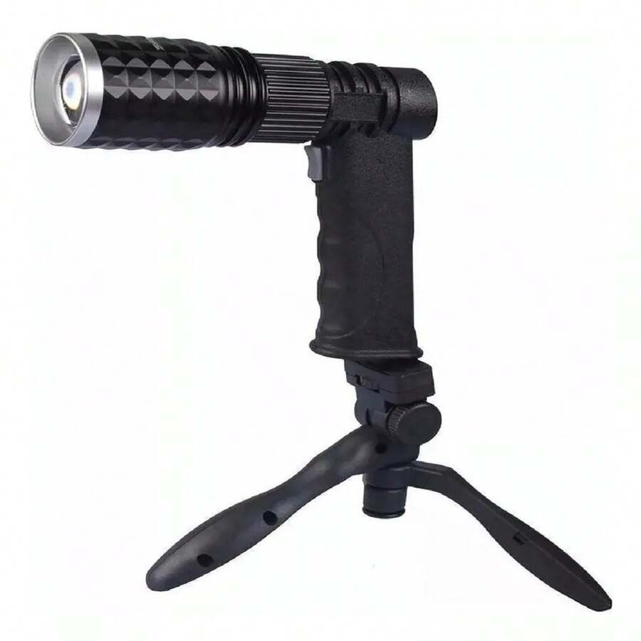 Led Tactical Lamp Flashlight T6 Pistol Led Light Zoom Usb - Black - View 1