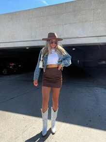 女款鑲有鑽石裝飾的粗跟靴子,時尚尖頭裝飾靴,時尚中筒靴,適用於嘉年華和音樂節 - 灰色 - 查看 8