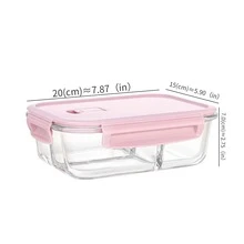 1pc Glass Lunch Box, Microwave Oven Safe Sealed Food Storage Container For Home And Office Use (microwave Safe) - Clear - View 5