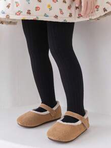 1 pieza de leggings de primavera y otoño para niña con pies - Negro - Ver 4