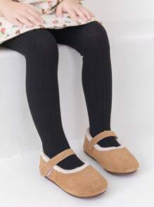 1 pieza de leggings de primavera y otoño para niña con pies - Negro - Ver 2