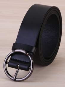 1 chiếc thắt lưng PU khóa tròn màu súng thời trang thường ngày cho nữ, dùng hàng ngày, cỡ lớn, mùa hè, mùa thu, mùa đông, Halloween - Màu Đen Súng - Xem 4