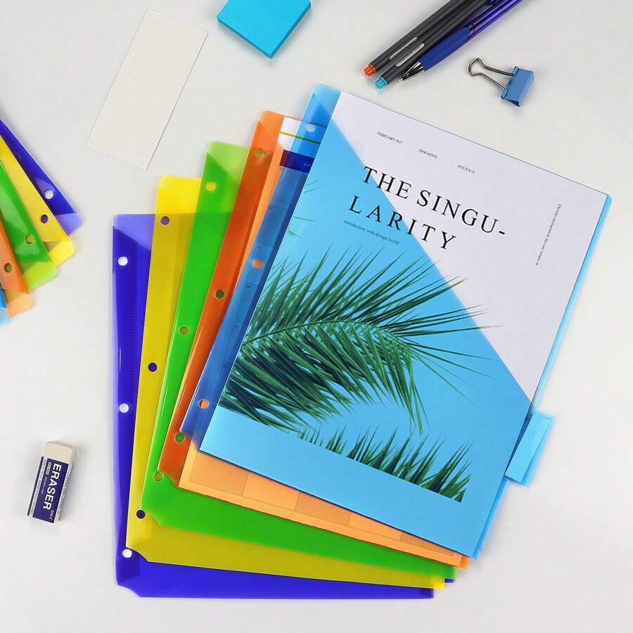 Forvencer 8 Count Dividers With Two Pockets, 8 Tab Binder