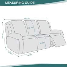 Stretch Recliner Sofa Covers, Reclining Couch Covers With Pockets, Jacquard Reclining Sofa Covers Soft Washable Furniture Protector With Elastic Bottom - 巧克力棕 - 查看 9