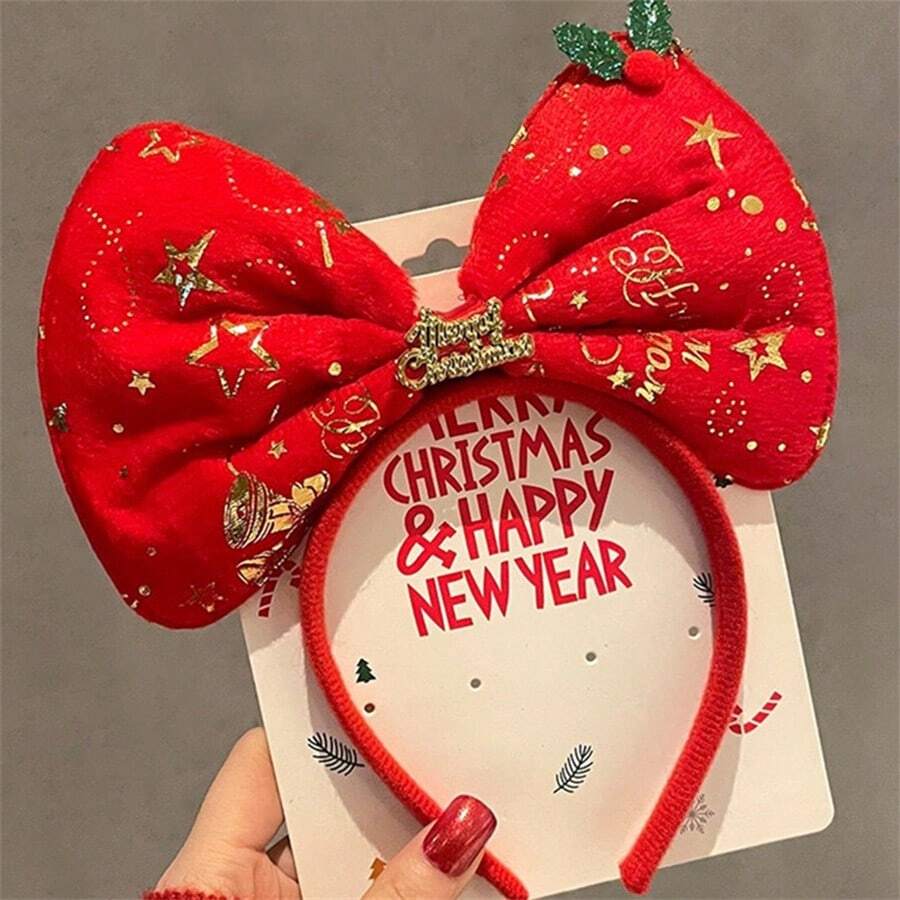 Christmas Bow Headband - Bronze - View 1