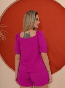 Women Two-piece Outfits - 中紫紅色 - 查看 6