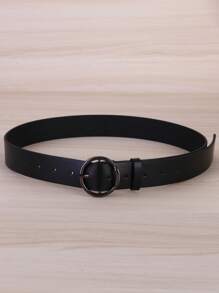 1 chiếc thắt lưng PU khóa tròn màu súng thời trang thường ngày cho nữ, dùng hàng ngày, cỡ lớn, mùa hè, mùa thu, mùa đông, Halloween - Màu Đen Súng - Xem 3