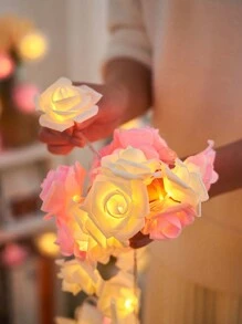 Luces De Cadena De Flores De Rosa Led Para Ambiente Romántico, Perfecto Para Propuestas, Confesiones, Decoraciones Navideñas Y Decoraciones De Dormitorio - Multicolor - Ver 7