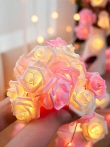 Luces De Cadena De Flores De Rosa Led Para Ambiente Romántico, Perfecto Para Propuestas, Confesiones, Decoraciones Navideñas Y Decoraciones De Dormitorio - Multicolor - Ver 9