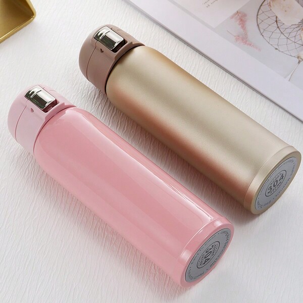 1pc Sus304 Stainless Steel Vacuum Insulated Water Bottle Portable Travel Mug For Students, Light Weight & Fashionable Design, Suitable For Work/school/car/travel