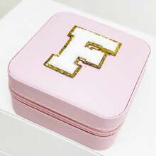 1入時尚個性化旅行珠寶盒，防水且便攜，粉色，帶有初始儲存，生日禮物，母親節禮物，畢業禮物，伴娘禮物 - 粉色 - 查看 30
