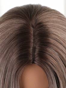 14 英寸浅金色深色发根和白色、黑色彩色中分短直发漂亮日常使用女士假发合成假发，角色扮演白色彩色合成假发女士高温假发中分直发假发假日日常时尚合成假发编织假发适合万圣节和圣诞节