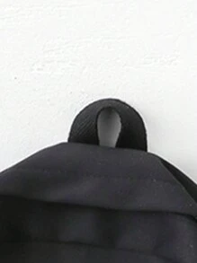 1 Piece Simple Solid Girls Rucksack Backpack Schoolbag For Teen Travel Knapsack Casual Backpack - Black - View 2
