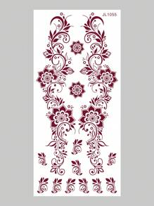 2 张棕色纹身套装，女士防水纹身贴纸婚礼派对贴纸（棕色） - 棕色 - 查看 4