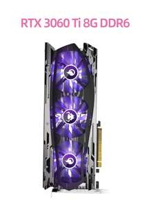 YESTON Geforce RTX 3060 Ti 8GB Purple Rhinestone Series NVIDIA High End Gaming Graphics Cards, 256bit GDDR6X, PCIE 4.0, RTX3060Ti GPU, For Desktop Enthusiastic PC Computer - Purple - View 1