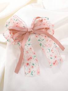 1pc Ladies' Pink Ditsy Floral Hair Clip Hair Accessory Suitable For Daily Use - Multicolor - View 4