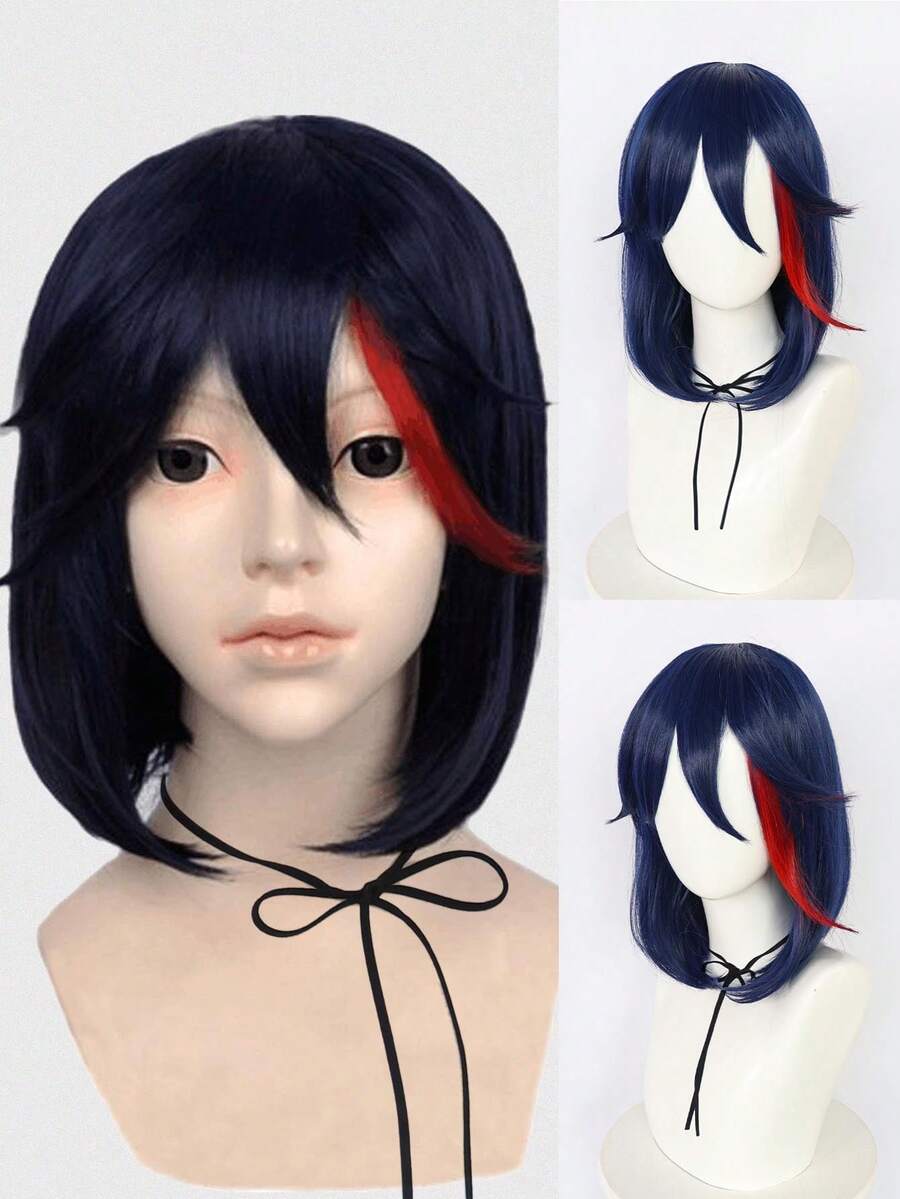 短直筒角色扮演合成假髮帶劉海 - 彩色 - 查看 1