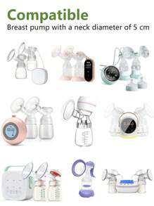 1pc/3pcs/6pcs Reusable 6oz 180ml Breast Milk Collection And Storage Bottle With Wide Neck, Compatible With 5cm Diameter Breast Pumps