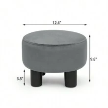 Joveco Ottoman Round Small Foot Rest Stool for Living Room Office Desk or Chair - 灰色 - 查看 3
