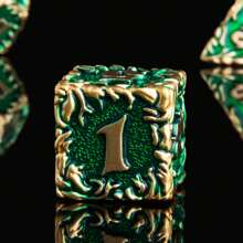 Joylord D&d角色扮演骰子金屬骰子套裝7pcs金屬骰子德魯伊套裝d&d骰子7款角色扮演骰子刻面d&d實體地下城與龍骰子ttrpg角色扮演遊戲pathfinder Rpgs Mtg桌面遊戲 - 綠色 - 查看 6