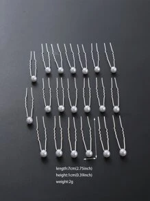10/20pcs Women Handmade Pearl New Bride Headpieces, Hairpins, U-Shaped Bun Clips, Simple & Versatile Hairstyle Accessories For Wedding, School, Daily Wear, Buns